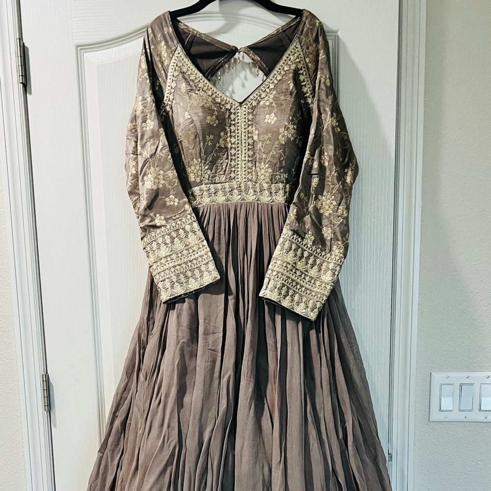 Bollywood Indian Pakistani Anarkali dress gown with dupatta with tags